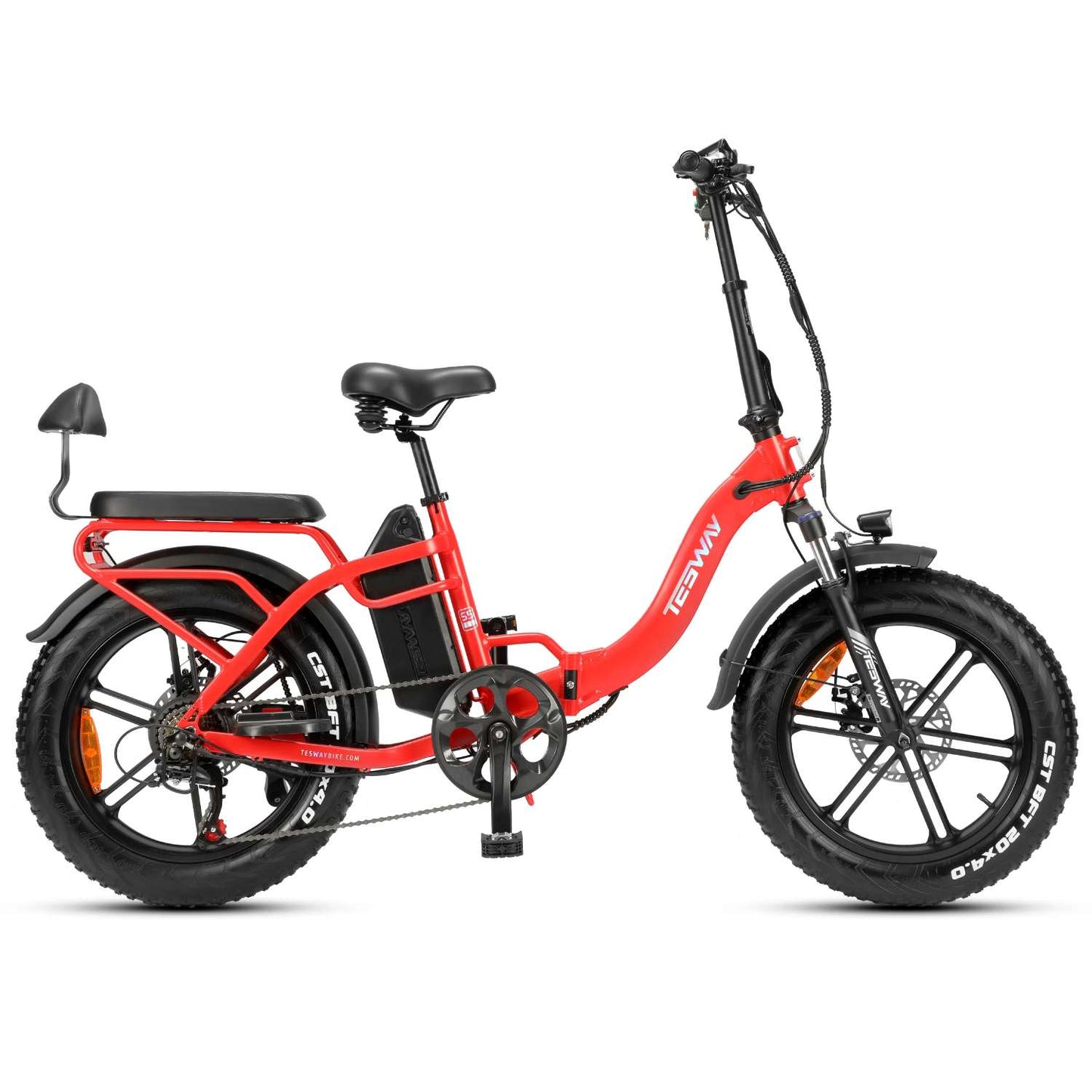 250W Folding Electric Bike, 48V 20.8AH Large Removable Battery E-Bike, 28+MPH, 80 Miles Max Range, 20" Fat Tire Electric Bike for Adults, Adult Electric Bicycles for Commute