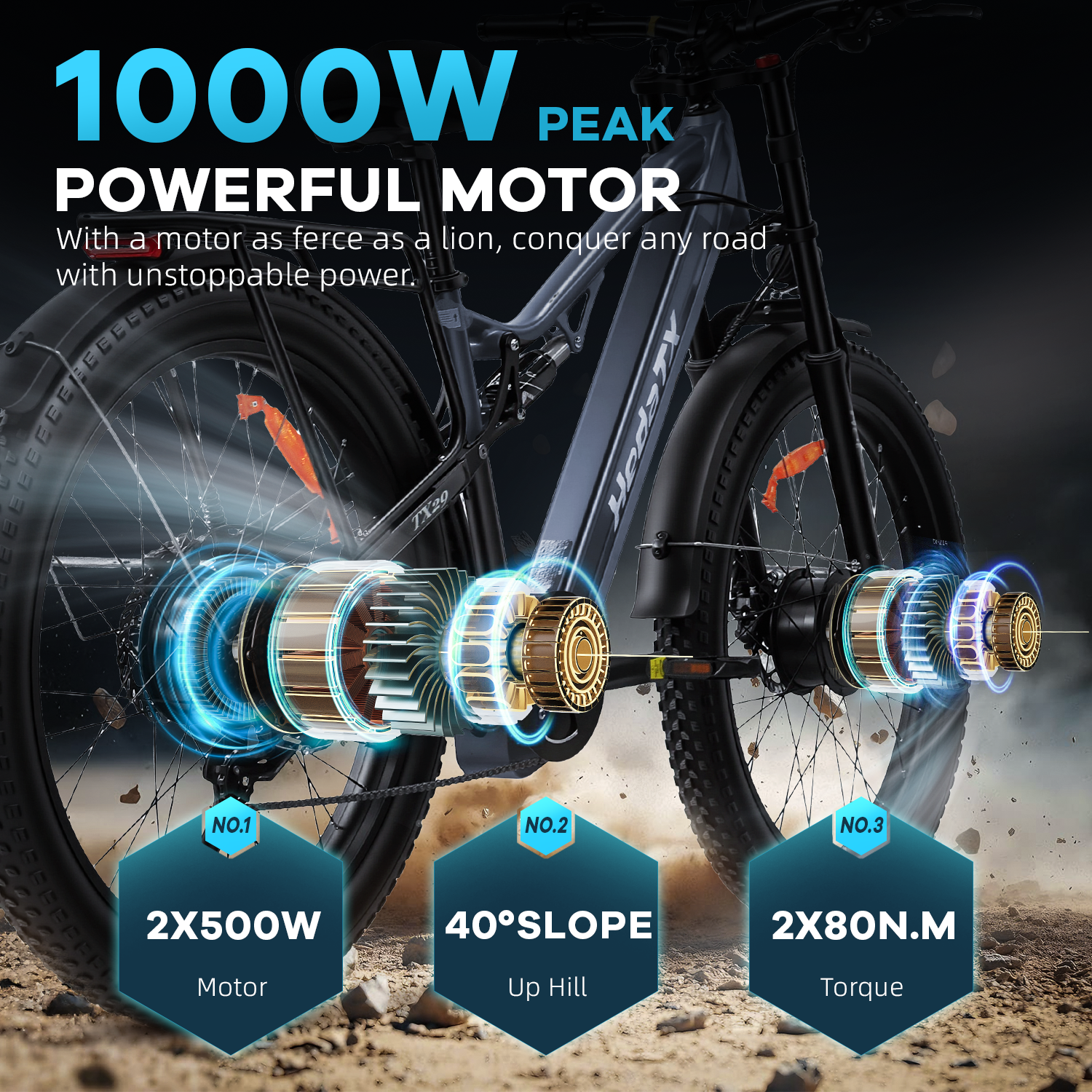HedaTX TX29 Dual Motor Electric Mountain Bike