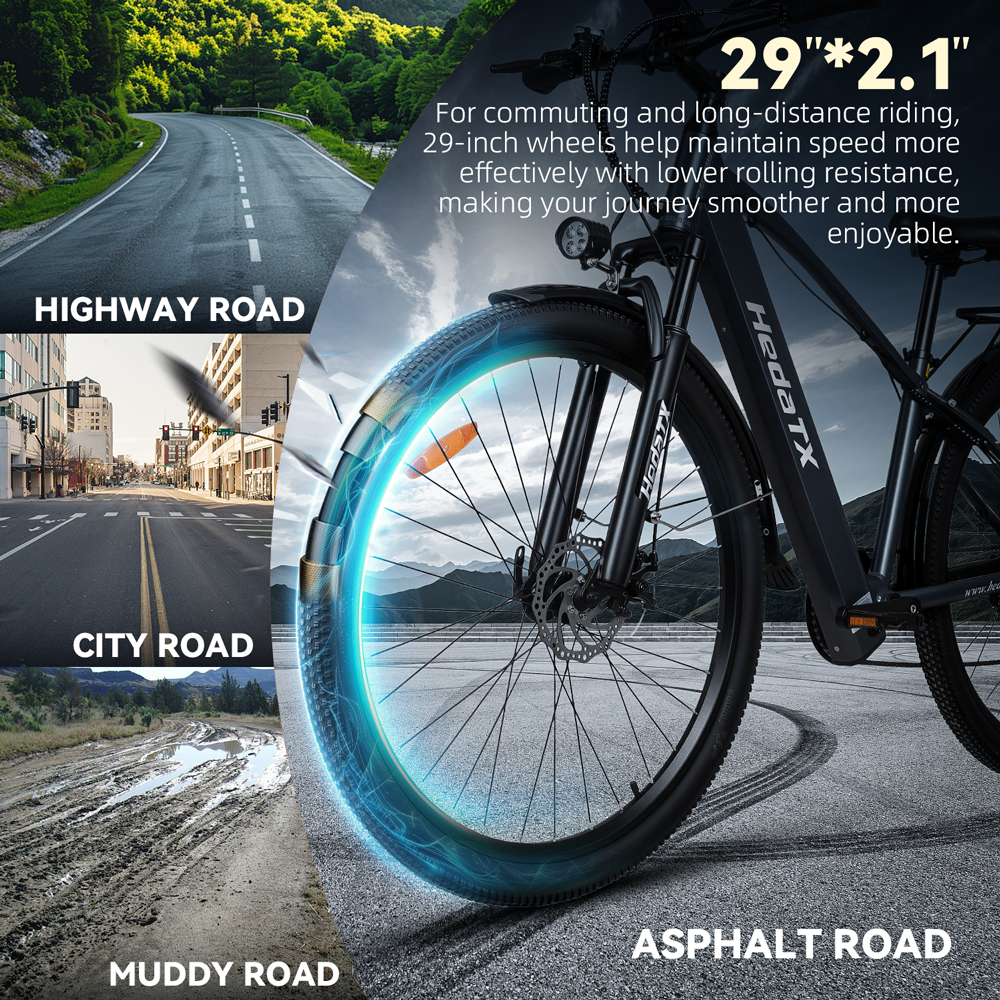 Aluminum alloy frame shock-absorbing electric bicycle 500W Xiongfeng brushless motor 48V16Ah lithium battery mechanical disc brake