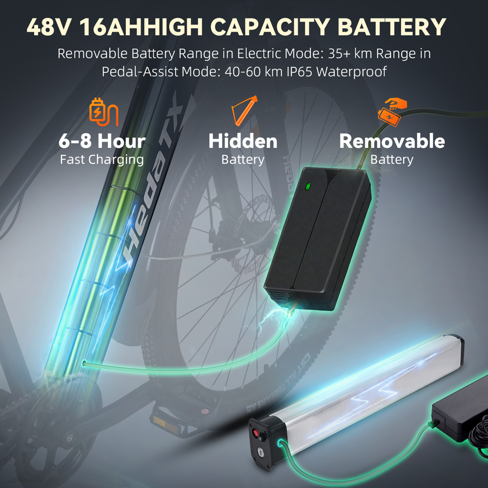 Aluminum alloy frame shock-absorbing electric bicycle 500W Xiongfeng brushless motor 48V16Ah lithium battery mechanical disc brake