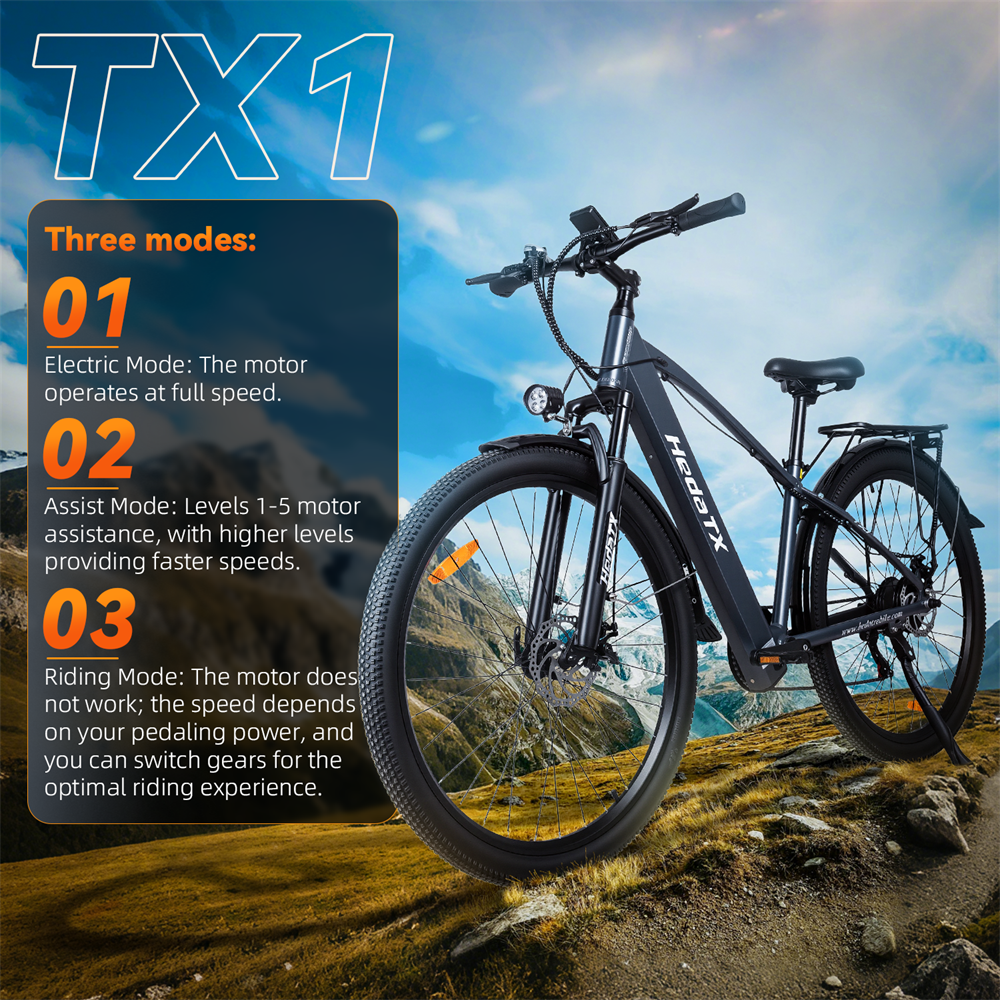 Aluminum alloy frame shock-absorbing electric bicycle 500W Xiongfeng brushless motor 48V16Ah lithium battery mechanical disc brake