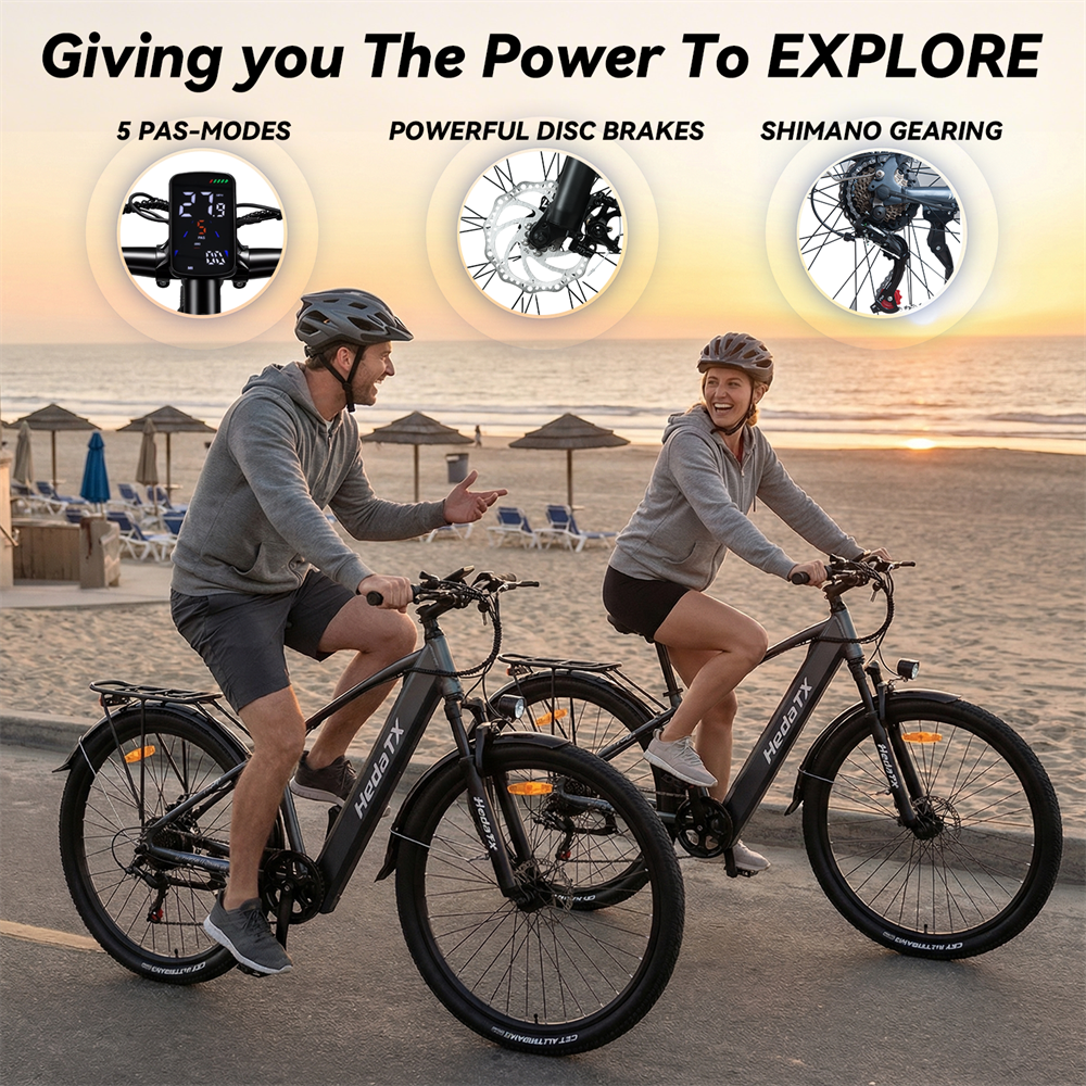 Aluminum alloy frame shock-absorbing electric bicycle 500W Xiongfeng brushless motor 48V16Ah lithium battery mechanical disc brake