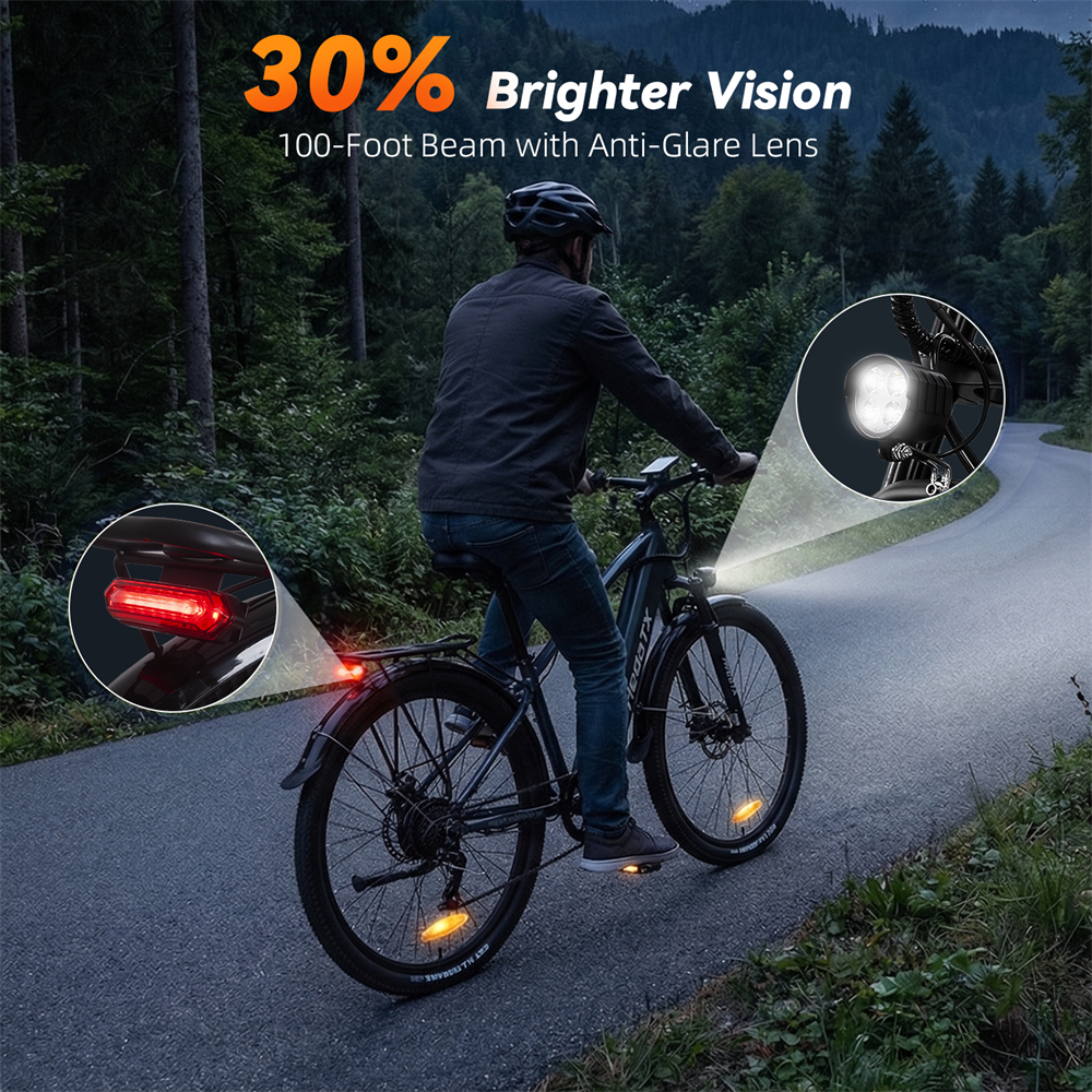 Aluminum alloy frame shock-absorbing electric bicycle 500W Xiongfeng brushless motor 48V16Ah lithium battery mechanical disc brake