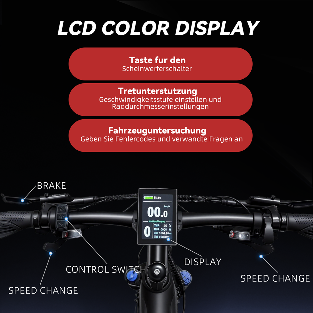 HedaTX 1000W E-mountain Bike for adults，28MPH，60Mile Range，27Speed，Full Suspension