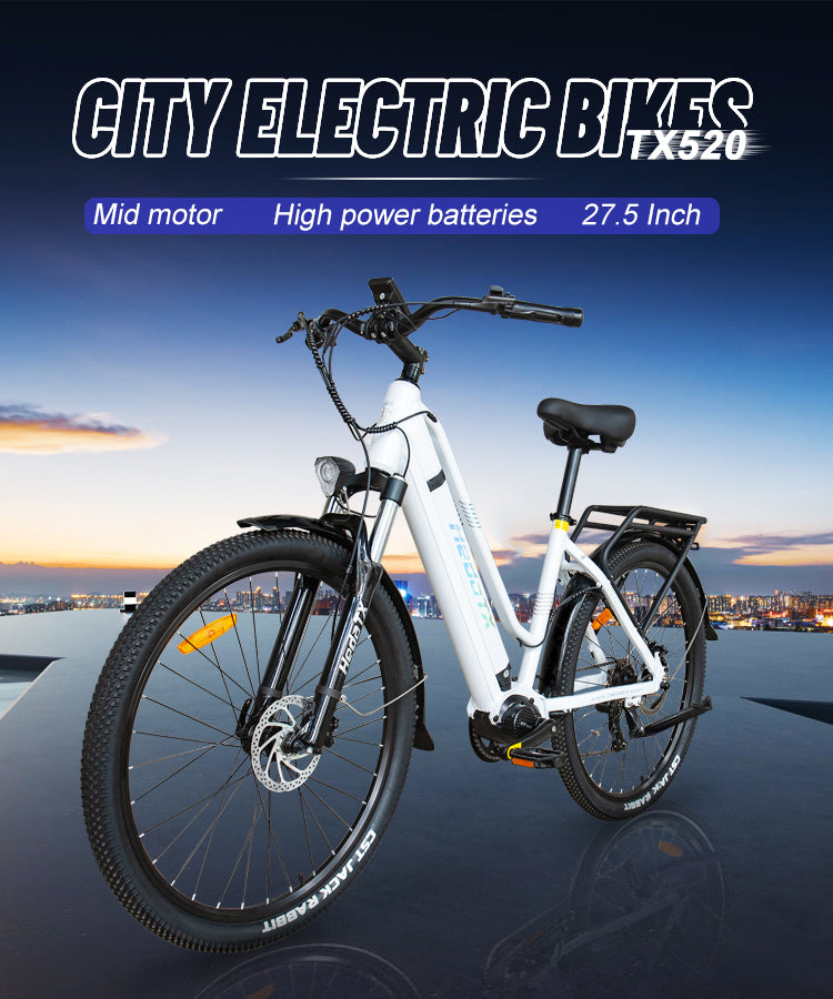 250W Mid-mounted motor city commuter electric bike