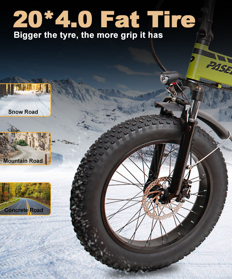 Powerful electric snow bike fat tire ebike