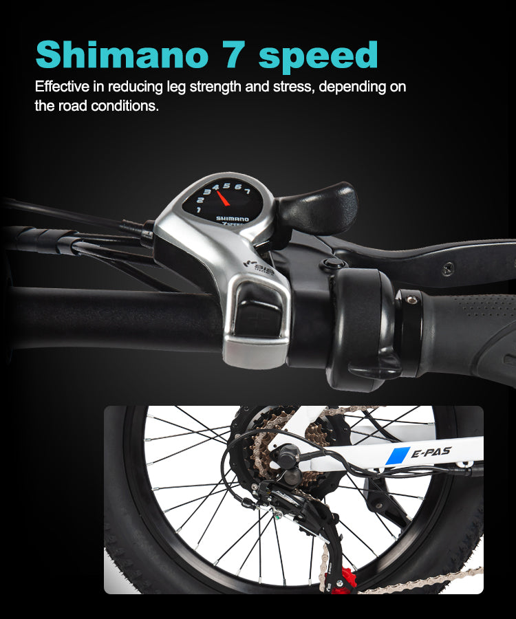 Shimano 7-speed transmission electric folding bike