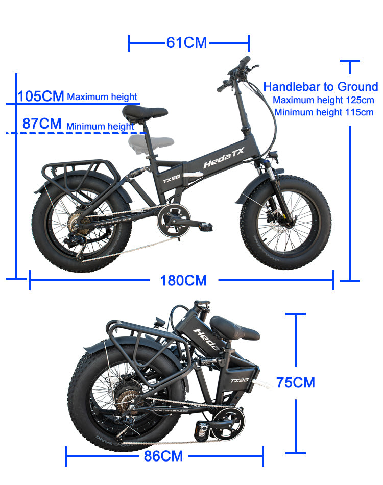 48v 750w 17ah lithium battery folding fat tire ebike