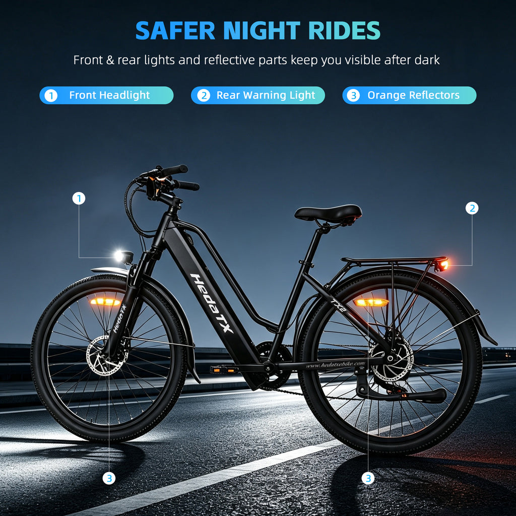 HedaTX TX2 Electric City Bike 350W 26" Aluminium Frame Shimano 7-Speed 48V 13Ah 25.4 kg
