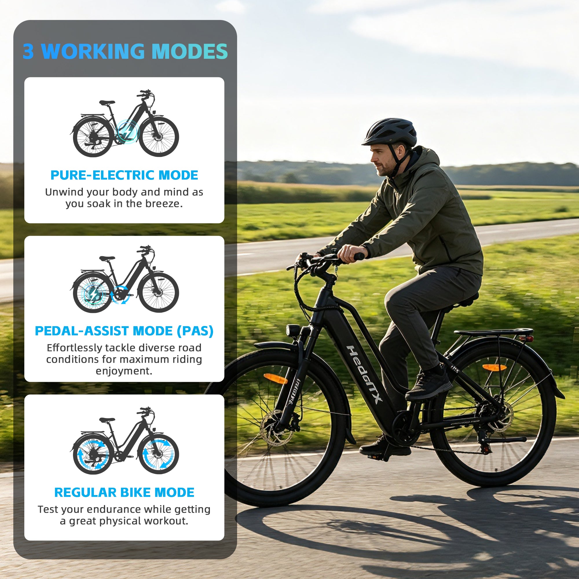 HedaTX TX2 Electric City Bike 350W 26" Aluminium Frame Shimano 7-Speed 48V 13Ah 25.4 kg