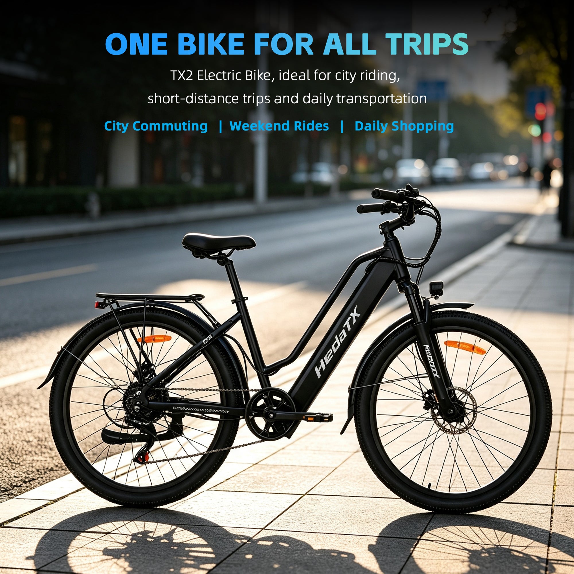 HedaTX TX2 Electric City Bike 350W 26" Aluminium Frame Shimano 7-Speed 48V 13Ah 25.4 kg