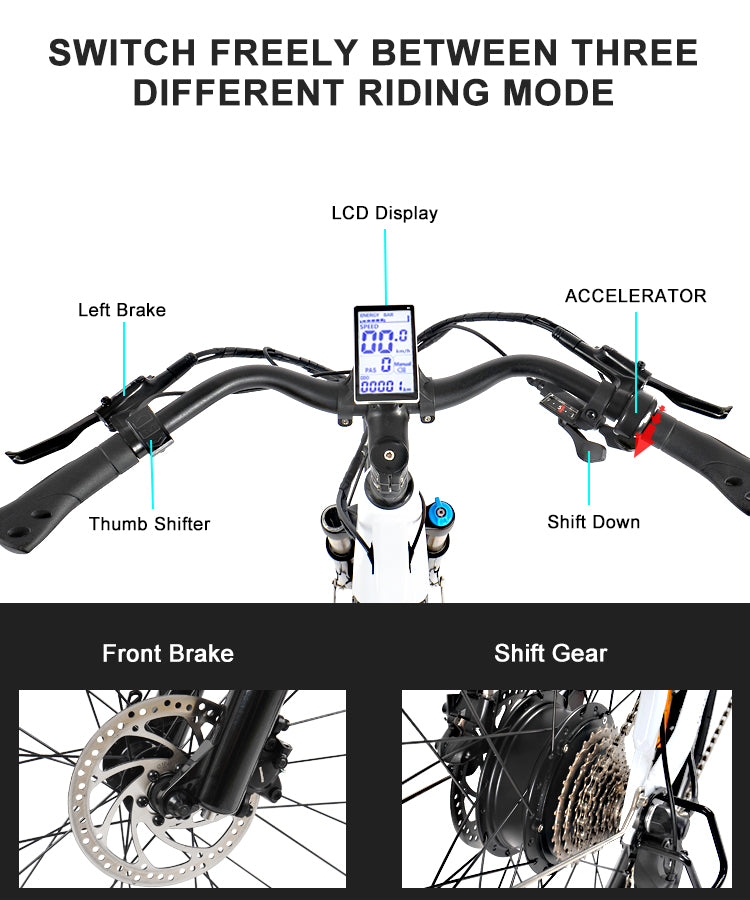 9-speed 500w 48v 15.6Ah 27.5'' city ebike